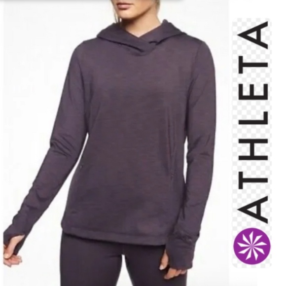 Athleta Black Tech Bootcamp Hoodie Pullover Sweatshirt top, L,  CB2451 - Picture 1 of 5